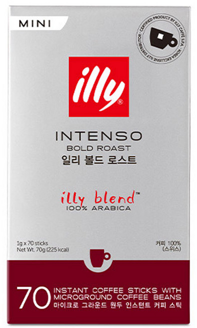 일리 인텐소 볼드 로스트 미니 인스턴트 원두커피스틱, 1g, 70개입, 1개