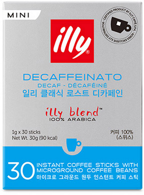 일리 클래식 로스트 디카페인 미니 원두커피스틱, 1g, 30개입, 1개