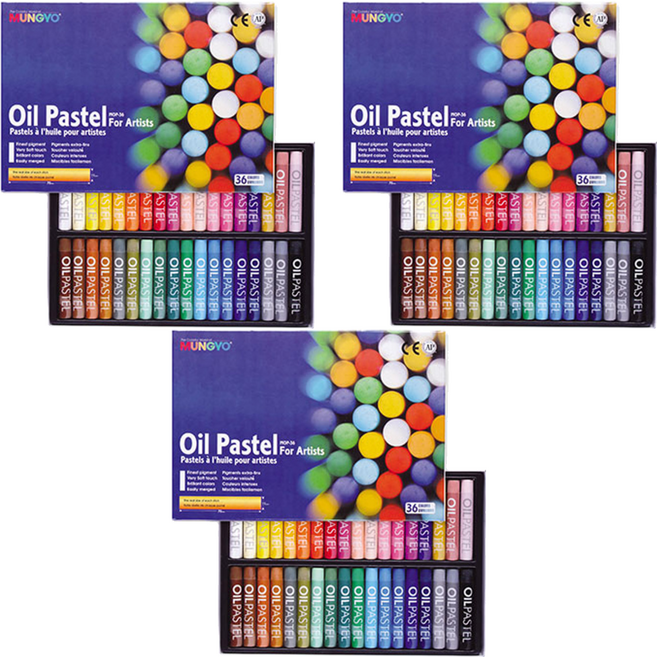 문교 오일 파스텔 지함 MOP-36, 36색, 3세트