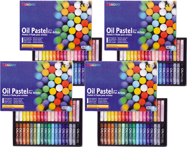 문교 오일 파스텔 지함 MOP-36, 36색, 4세트