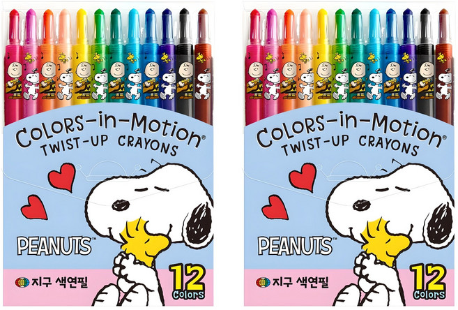 지구화학 피너츠 색연필, 12색, 2세트