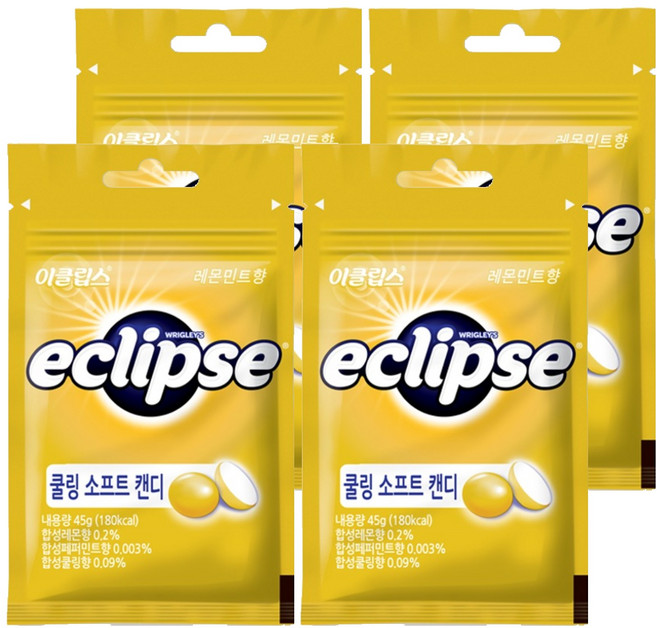 이클립스 쿨링 소프트 캔디 레몬민트향, 45g, 4개