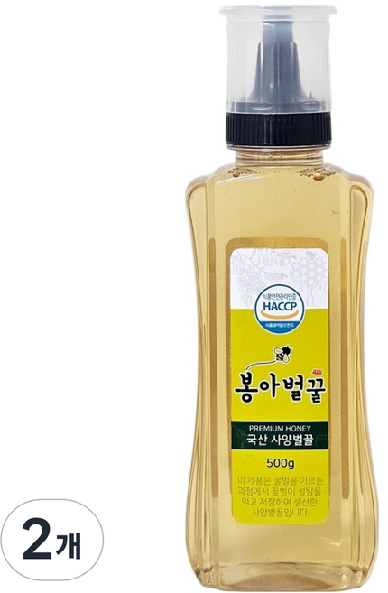 봉아 사양벌꿀 국내산, 2개, 500g
