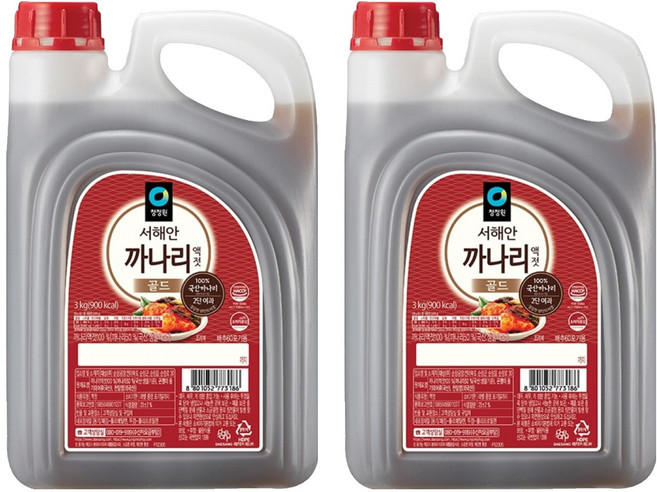 청정원 서해안 까나리 액젓 골드, 3kg, 2개