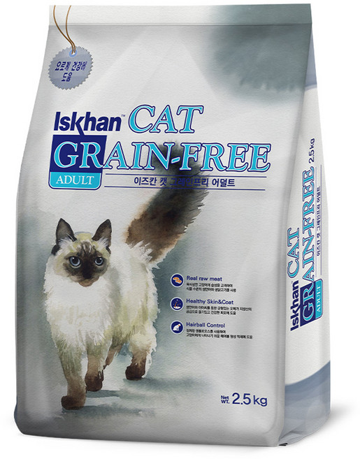 이즈칸 캣 그레인프리 기능성 사료, 어덜트, 2.5kg, 1개