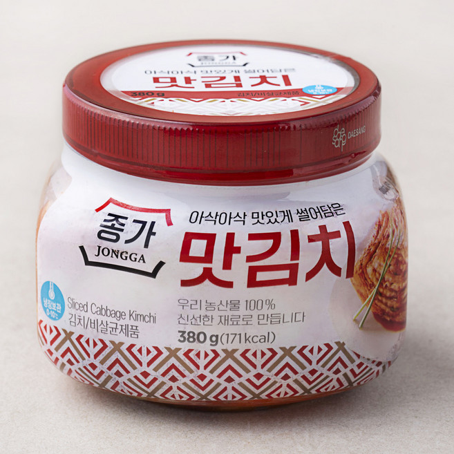 종가 아삭아삭 맛있게 썰어담은 맛김치, 380g, 1개