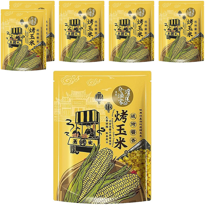滬尾漁家 烤玉米 醬香風味, 70g, 6包