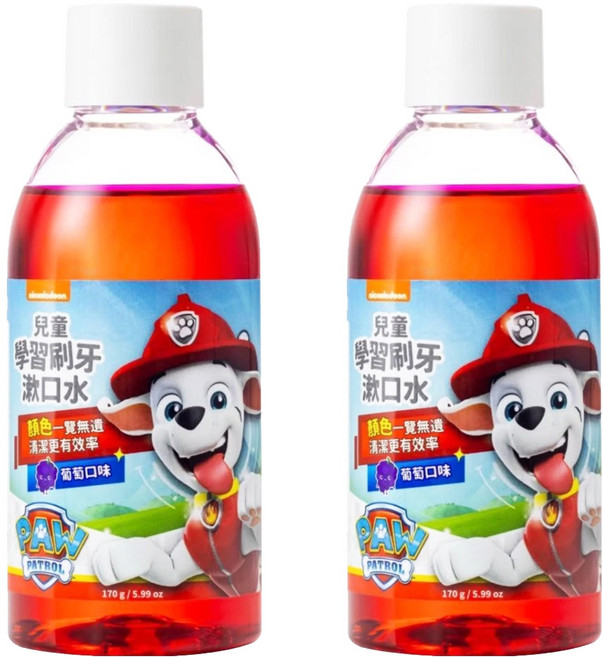 Lab52 齒妍堂 汪汪隊 兒童學習刷牙漱口水 葡萄, 170g, 2瓶