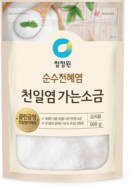 청정원 천일염 가는소금, 500g, 1개