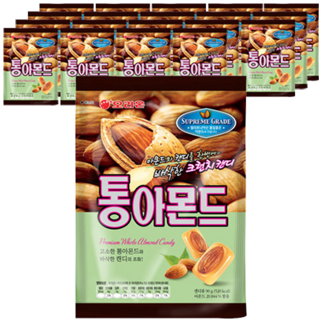 오리온 통아몬드 캔디, 90g, 20개