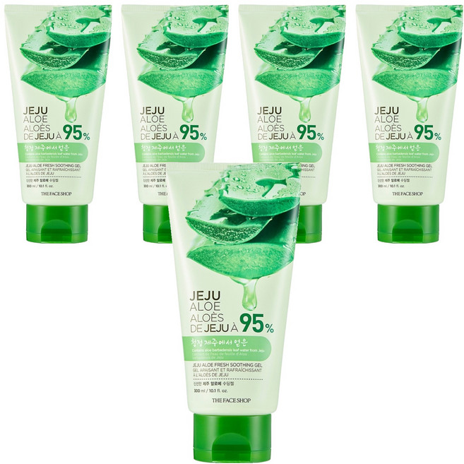 더페이스샵 신선한 제주 알로에 수딩젤, 300ml, 5개