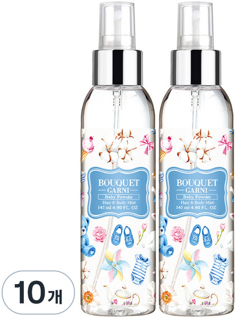 부케가르니 프래그런스드 헤어 앤 바디미스트 베이비파우더, 145ml, 10개