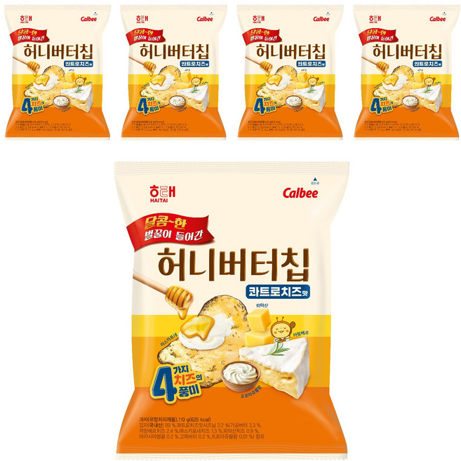 허니버터 칩 콰트로치즈맛, 5개, 110g