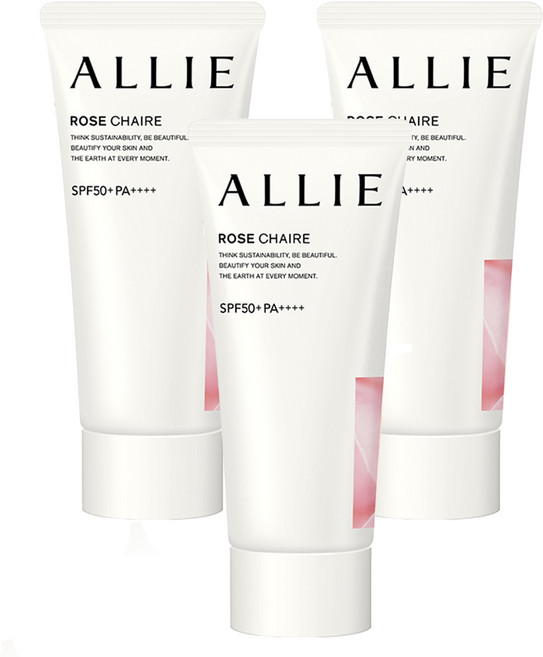 Kanebo 佳麗寶 ALLIE 台灣公司貨 持采亮化UV防曬水凝乳 SPF50+ PA++++ 薔肌玫香, 60g, 3個