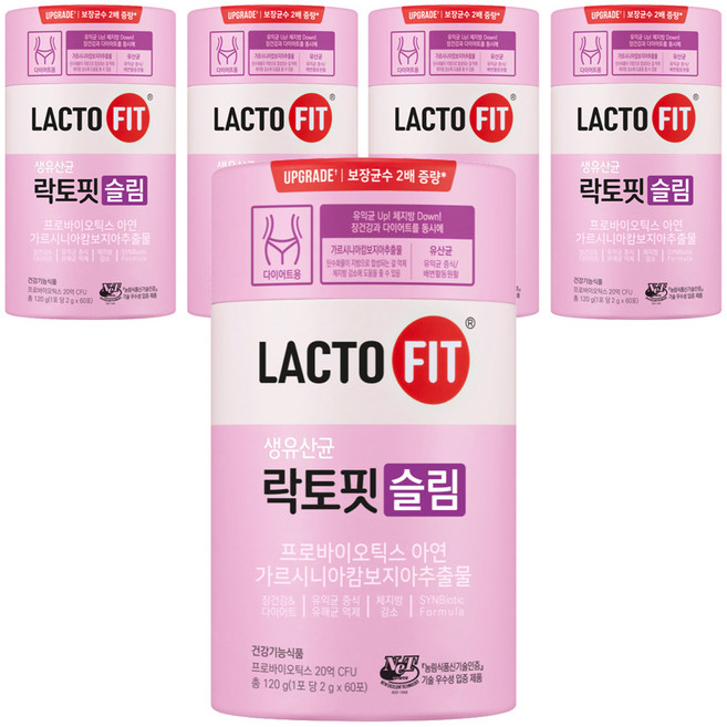 락토핏 슬림 유산균, 120g, 5개