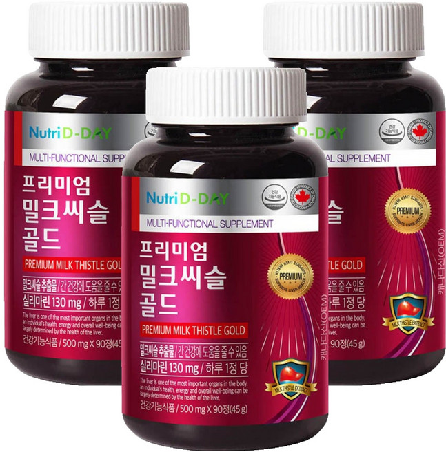 뉴트리디데이 프리미엄 밀크씨슬 골드, 90정, 45g, 3개