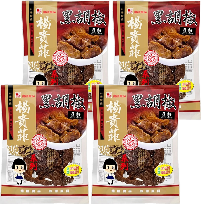 德昌 非基改豆乾 黑胡椒, 60g, 4包