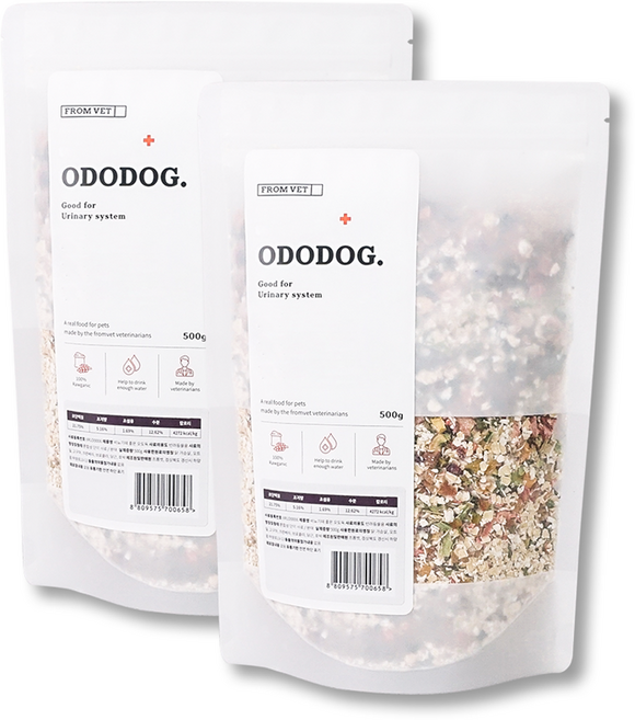 프롬벳 강아지 오도독 건강식 기능성 사료, 유리너리, 500g, 2개