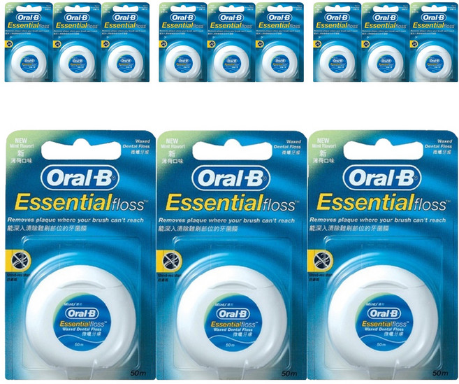 Oral-B 歐樂B 薄荷微蠟牙線, 50m, 1個, 12個
