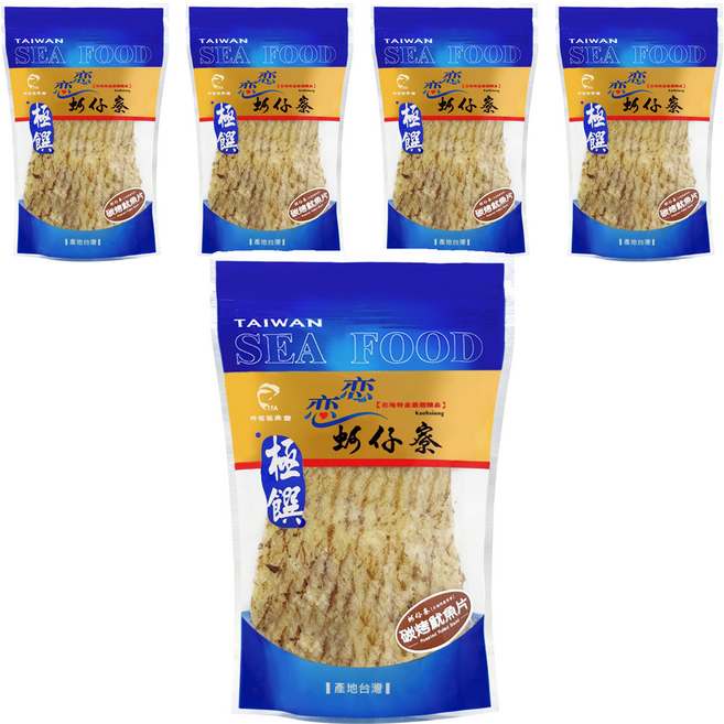 戀戀蚵仔寮 炭烤魷魚片, 100g, 5包