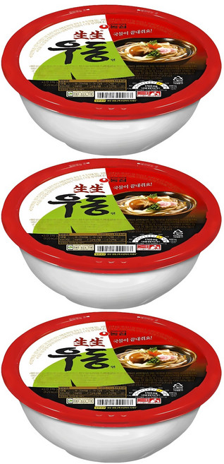 농심 생생우동 컵, 276g, 3개