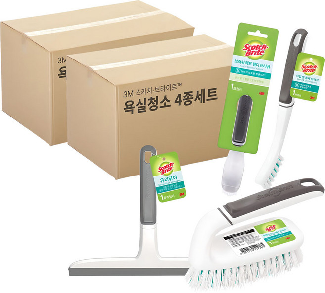 3M Scotch-Brite 百利 刷具4件組 + Command掛鉤1入, 混合色, 2套