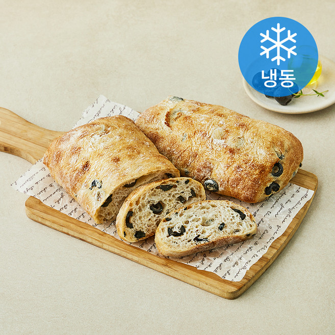 프레시오늘 저온숙성 소프트 수제 저당 올리브 치아바타 2개입 (냉동), 300g, 1개