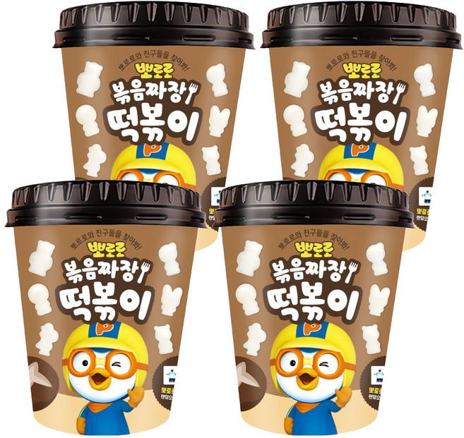 어니스트에프엔비 뽀로로 볶음 짜장 떡볶이, 110g, 4개