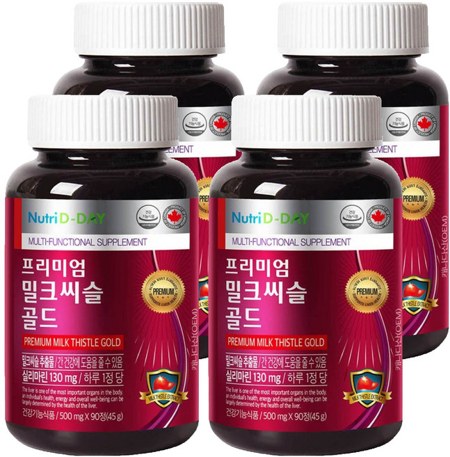 뉴트리디데이 프리미엄 밀크씨슬 골드, 90정, 45g, 4개
