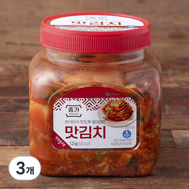 종가 맛김치, 1.2kg, 3개
