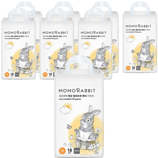 모모래빗 에코컴포트핏 팬티기저귀 유아용, 점보형(2XL), 144매