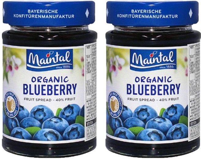 마인탈 사과즙으로 만든 유기농 블루베리잼, 200g, 2개