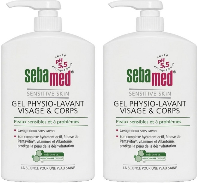 sebamed 施巴 pH5.5 潔膚露 附壓頭 (平行輸入), 2瓶, 1L