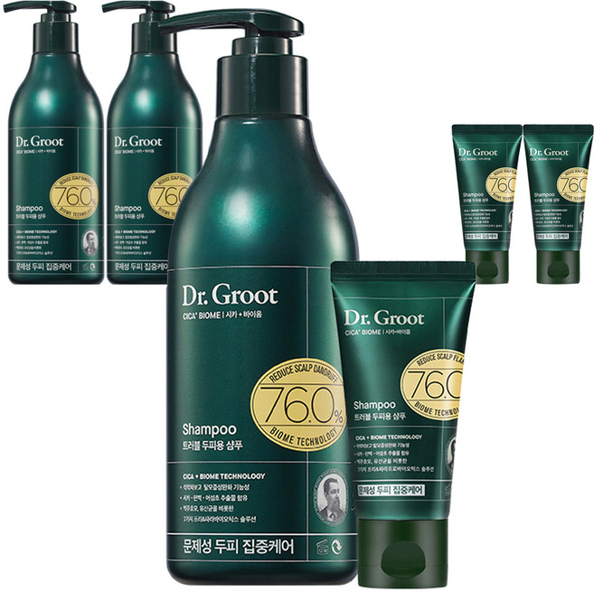 닥터그루트 시카바이옴 트러블두피용 샴푸 시트러스향 350ml + 50ml 세트, 3개