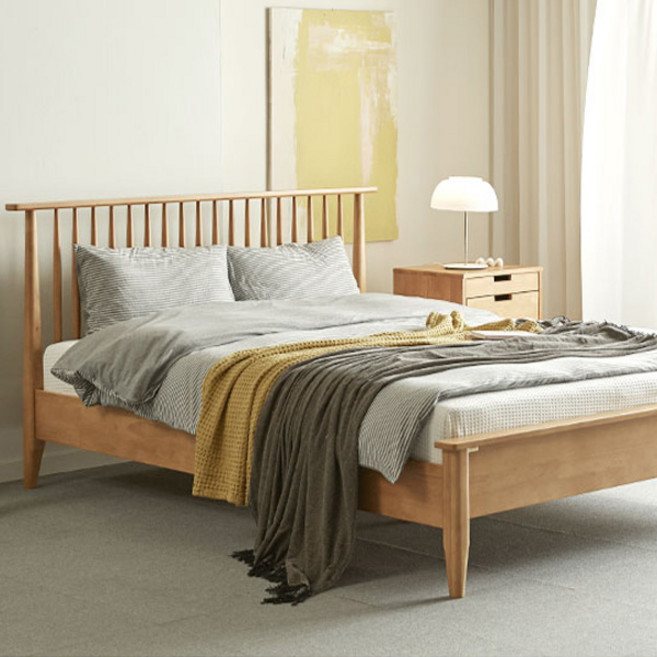 까르엠가구 마티니 고무나무 원목 침대프레임 방문설치