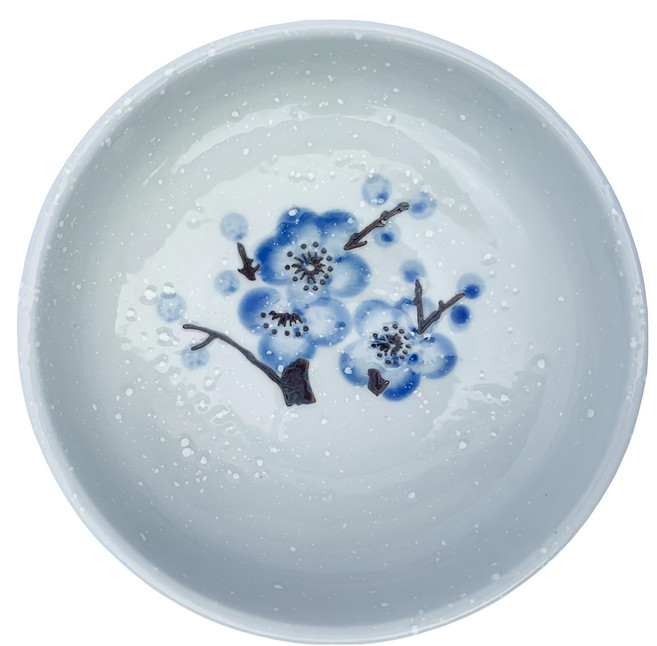 新食器 梅花香手繪 3.75吋泡菜碟 9.5 x 2.5cm, 1個, 雪花白藍花