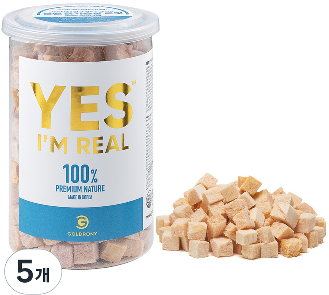 골드로니 반려동물 예스아임리얼 수제 건조간식, 닭가슴살트릿 맛, 90g, 5개