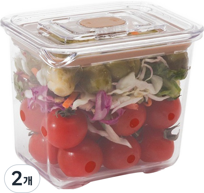 prepara 브루클린 트라이탄 밀폐용기 베이지 2-5호 990ml, 2개, 단품