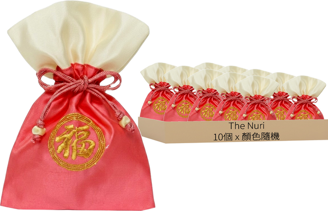 The Nuri 韓國傳統韓服配件金色刺繡福袋 小 11cm, 10個, 顏色隨機