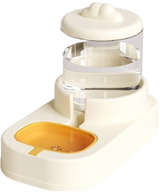 寵物飲水餵食器 2L, 黃色, 1個