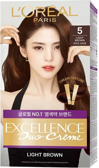 로레알파리 엑셀랑스 듀오크림 나눠쓰는 새치염색 염모제, 5호 라이트 브라운, 1개 - 쿠팡