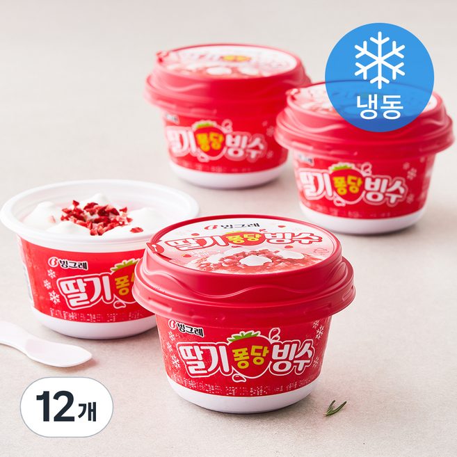 빙그레 딸기퐁당빙수 (냉동), 240ml, 1개입, 12개
