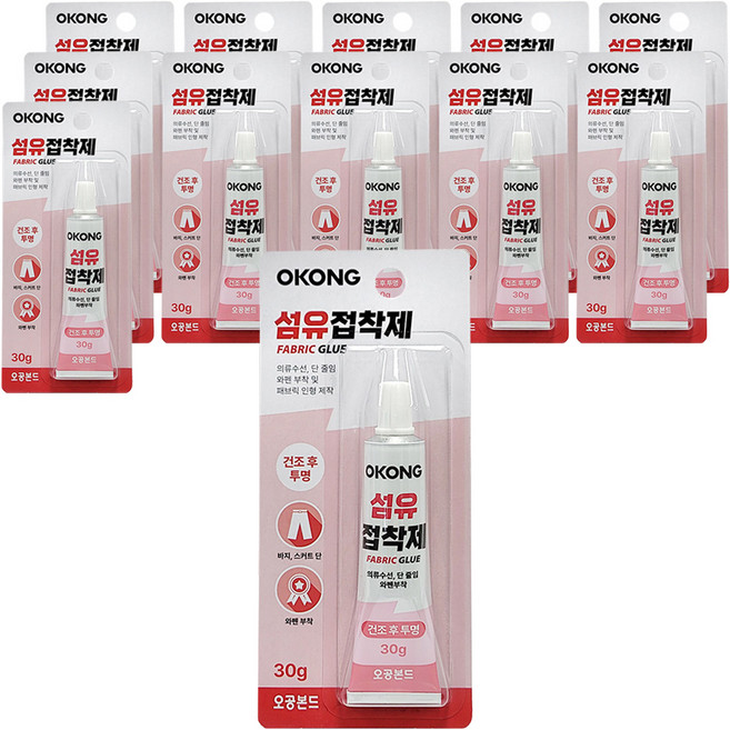 오공 섬유 접착제 30g, 12개