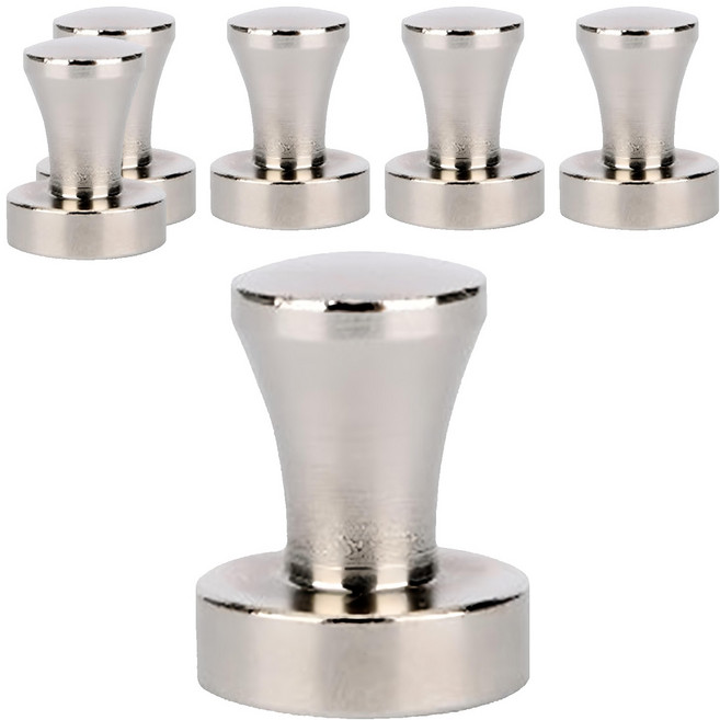 咪咪購物 金屬磁吸圖釘 中號, 銀色, 6個