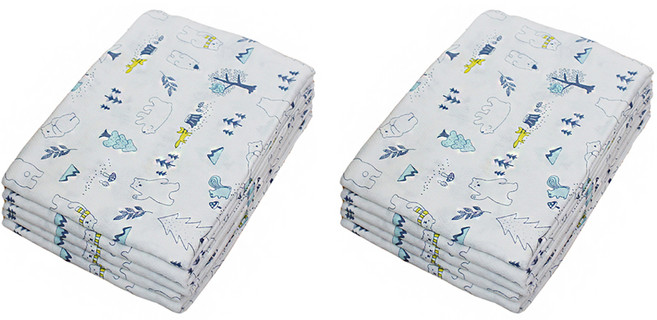 베이비스토리 유아용 웰빙 천기저귀 대형, 10개, 자연 블루