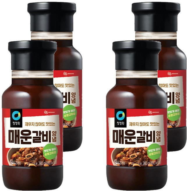 청정원 매운갈비 양념, 280g, 4개