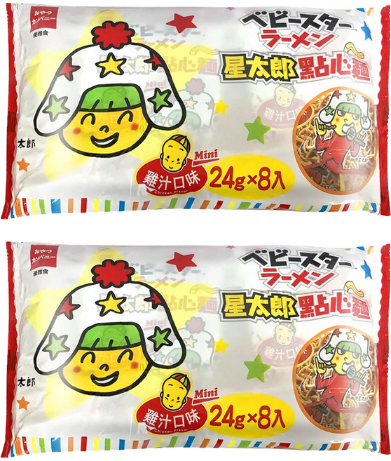OYATSU 優雅食 BABY STAR 星太郎 點心麵 分享包 雞汁原味 8包, 192g, 2袋