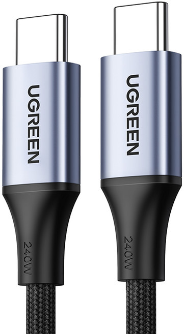 유그린 프리미엄 PD3.1 240W C타입-C타입 고속충전케이블, 2m, 블랙, 1개