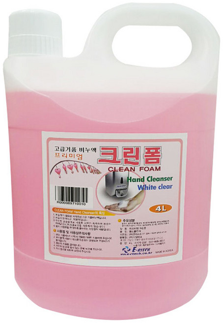 이알테크 크린폼 거품비누 리필, 4L, 1개