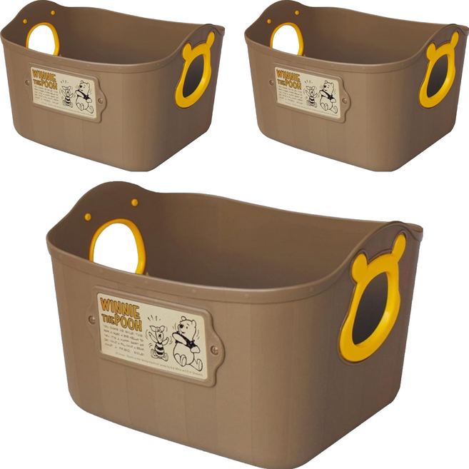 nishiki 錦化成 Disney POOH 日本製置物籃 SQ5 2.5L, 咖啡色, 3個